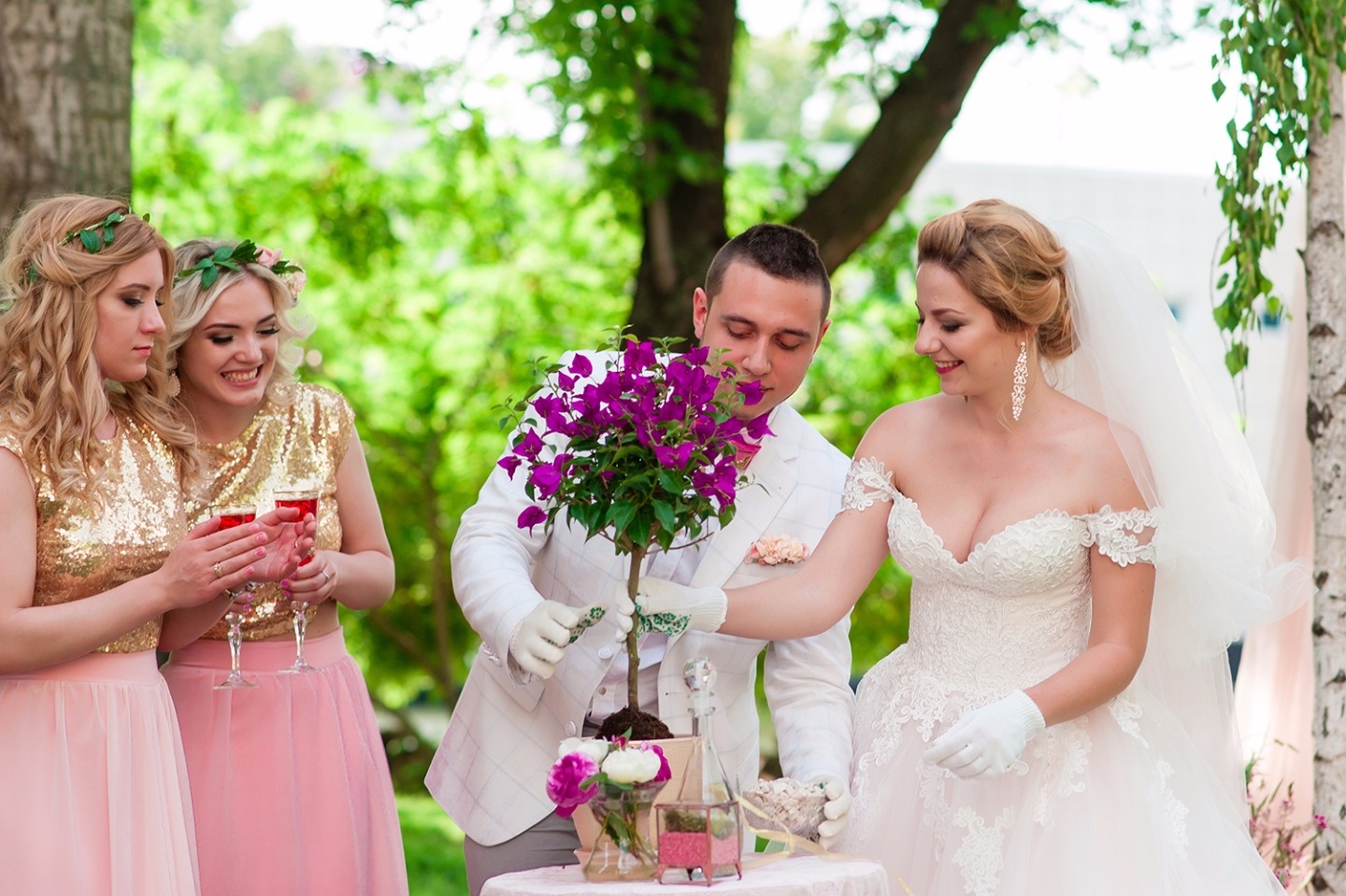 В розовом цвете: свадьба Дмитрия и Екатерины